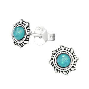 Sterling Silver Opal Studs - Classic Hypoallergenic Earrings